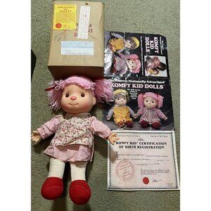 Komfy Kid Ice Cream Girl Doll Astra Trading 1986 Yarn Hair W Original Box + Coa